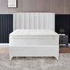 Greaton, Vinyl Upholstered Bed Frame, Decorative Attractive Headboard, Long Lasting Durable, Includes 3 Color Legs to Choose Gold, Silver and Black,Queen, White view 3
