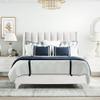Greaton, Vinyl Upholstered Bed Frame, Decorative Attractive Headboard, Long Lasting Durable, Includes 3 Color Legs to Choose Gold, Silver and Black,Queen, White view 4