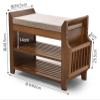 HAOKAZLBR Shoe Bench for Front Door Entrance Furniture, Shoe Storage Bench Padded Bench Solid Wood Storage Shelf with 2 Storage Shelves and 1 Drawer Sofa Stool for Living Room (Size : 60cm/23in) view 3