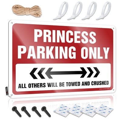 ADWD Personalized Man Cave Sign Princess Parking Only Tin Sign Desk Signs for Office Funny Funny Beer Sign (Size : 20X30CM)