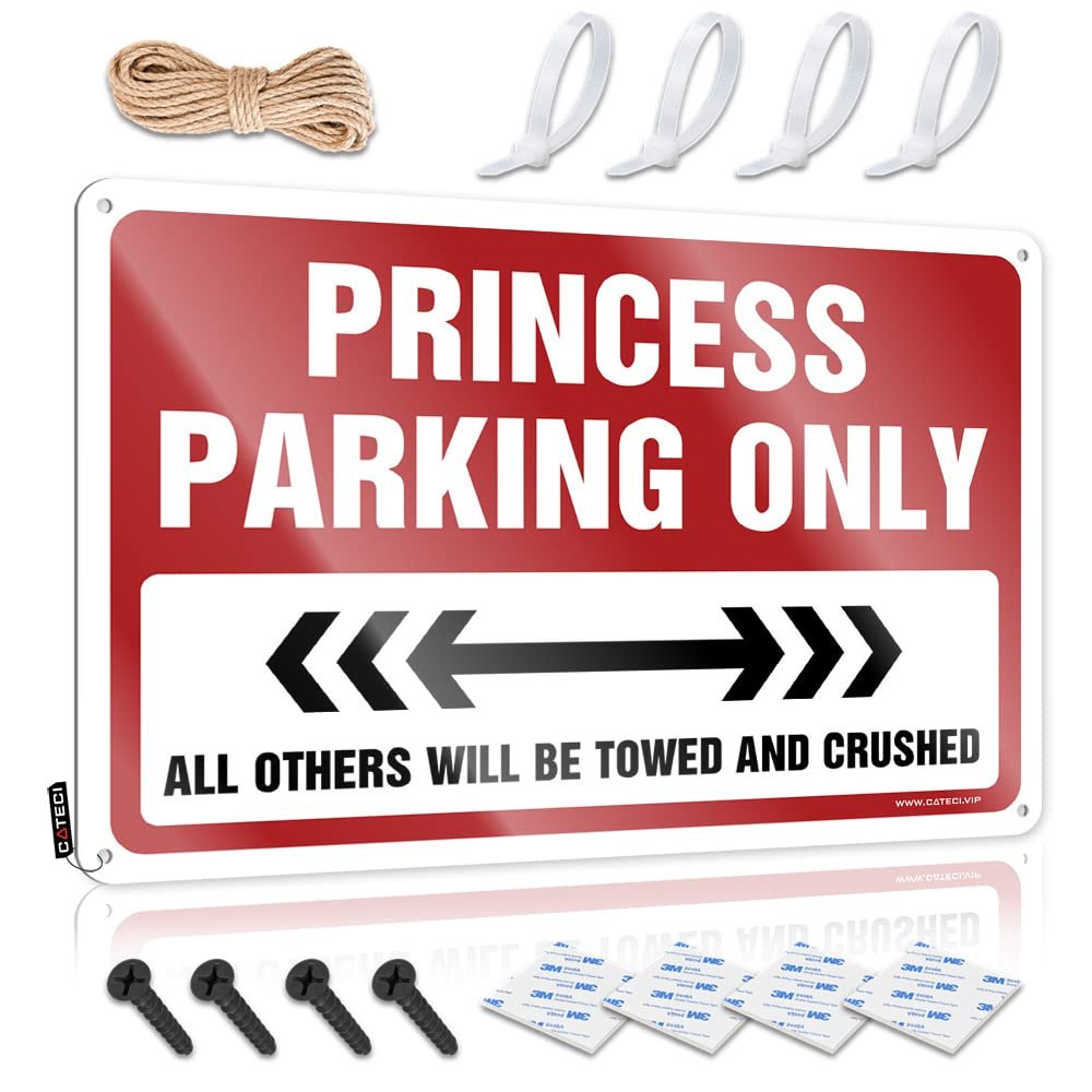 ADWD Personalized Man Cave Sign Princess Parking Only Tin Sign Desk Signs for Office Funny Funny Beer Sign (Size : 20X30CM)