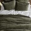 RECYCO Luxury Velvet Quilt Set Twin/Twin XL Size, Lightweight Velvet Comforter Set, Oversized Bedspread Coverlet Quilted Bedding Set, with 1 Matching Pillow Sham, for All Season, Olive Green view 3