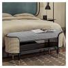 HAOKAZLBR Shoe Bench for Front Door Entrance Furniture, Luxurious Entryway Bench, Comfy Shoe Storage Bench End of Bed Bench with Velvet Seating, Modern Multifunction (Size : 80x43x45cm(31x17x18inch)) view 3