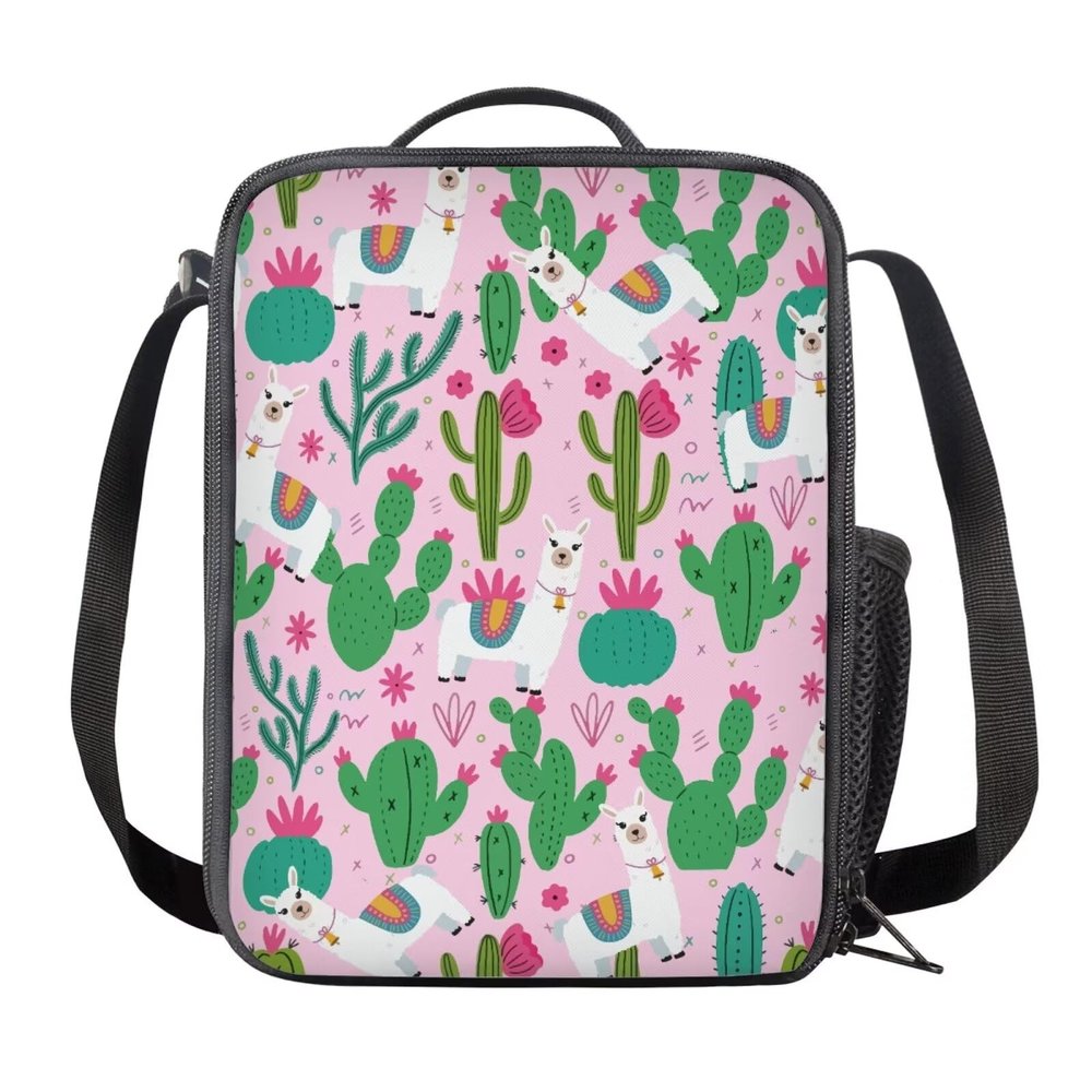 KUIFORTI Girls Lunch Box Accessories for Kids Lunch Bag Toddler Lunchboxes Kids Womens Lunch Bags for Work Travel School,Sheep Cactus Pink