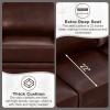 2 Piece Faux Leather Sofa Set,Modern Chair and Loveseat Sets with Storage,Mid Century Couch with Rivet Rolled Arm,Comfy Deep Seat Sofa,Furniture for Living Room,Office(Armchair+Loveseat,Burgundy) view 3