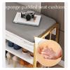 HAOKAZLBR Shoe Bench for Front Door Entrance Furniture, Shoe Storage Bench with Foam Padded Seat, 2-Tier Wooden Shoe Bench with Storage Space, Entryway Shoe Bench, Metal Frame (Size : 60 * 30 * 45CM) view 4