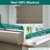 BERISSA Cordless Blackout Roller Shades for Windows,Free-Stop Linen Fabric Windows Blinds with Cassette Valance,Thermal Insulated UV Protection Roller Blinds for Home Office. Dark Brown.24 W x 48" H view 2