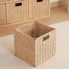 WENFOME 5Pcs Woven Shelf Baskets, 10.5'' Paper Rope Handmade Open Storage Bins, Light Brown Pantry Baskets Organization Basket Foldable Storage Bins for Bedroom, Cubby Cubes Wicker Basket with Handles view 2