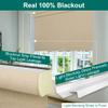 BERISSA Cordless Blackout Roller Shades for Windows,Free-Stop Linen Fabric Windows Blinds with Cassette Valance,Thermal Insulated UV Protection Roller Blinds for Home Office. Beige.30 W x 48" H view 2