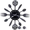 Gavigain 14.4 Inch Kitchen Wall Clock, Removable Modern Cutlery Kitchen Spoon Fork Wall Clock Great Wall Decor and Housewarming Gifts Black, Gavigainx2ga9pzebs view 1