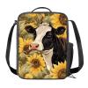 KUIFORTI Girls Lunch Box Kids Lunch Bag Women Lunch Bags for Work,Boys Lunchbox Accessories for kids Lunches Cute Lunchboxes for Teen Girls,Cow Print Sunflower view 1