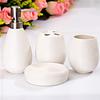 GRDDBZA Art Soap Dispenser for Bathroom Kitchen Hotel, Fashionable and Simple Bathroom Toiletries Ceramic Four-Piece Straw Pattern Combination Mouthwash Cup Soap Box Soap Bottle (Color : A) view 3
