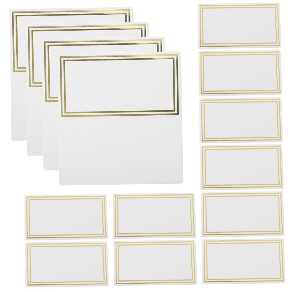 Ciieeo 50pcs Elegant Foil Place Cards for Table Setting Blank Name Cards for Weddings Parties Events Decorative Table for Seating Arrangements