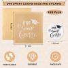 Fuyoooo 100 Pcs 2026 Graduation Party Favor Bags One Smart Cookie Treat Bags with Stickers Kraft Paper Candy Gifts 7.1 x 7.5 in for Guests Congrats Grad Party Supplies view 2
