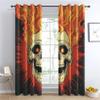 Skull Curtains for Windows - Skull Curtains for Bedroom Living Room, Kids Blackout Curtains & Home Decor, Horror Skeleton Window Curtains & Drapes, 96 Inch Curtains 2 Panel Set view 2
