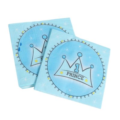 VINTORKY Cartoon Printed Birthday Napkins 20pcs Boys and Girls Party Napkins Birthday Party Supplies Fun Prince Design