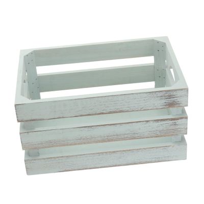 Outanaya 1pcs Solid Wood Multi-purpose Storage Basket Small Rectangular Container for Organizing Toys Sundries and Cosmetics Aged