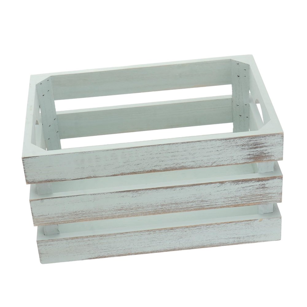 Outanaya 1pcs Solid Wood Multi-purpose Storage Basket Small Rectangular Container for Organizing Toys Sundries and Cosmetics Aged