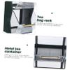 VINTORKY 1pc Tea Bag Organizer Storage Box for Kitchen Dual-layer Container for Tea Bags Sugar and Coffee Practical and Convenient Design Green view 2