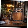 Hemoton Oak Barrel Decoration Decorations Antique Barrel Brown Wine Barrel Kitchen Decor Party Use Wine Barrel Decor Material Wine Barrel Ornament Outdoor Barrel Shape Rustic Retro Wooden view 4