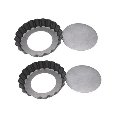 ABOOFAN Holiday Baking Essential: 2 Pack of Round Baking Trays Mini Tart Pans Removable Bottoms for up