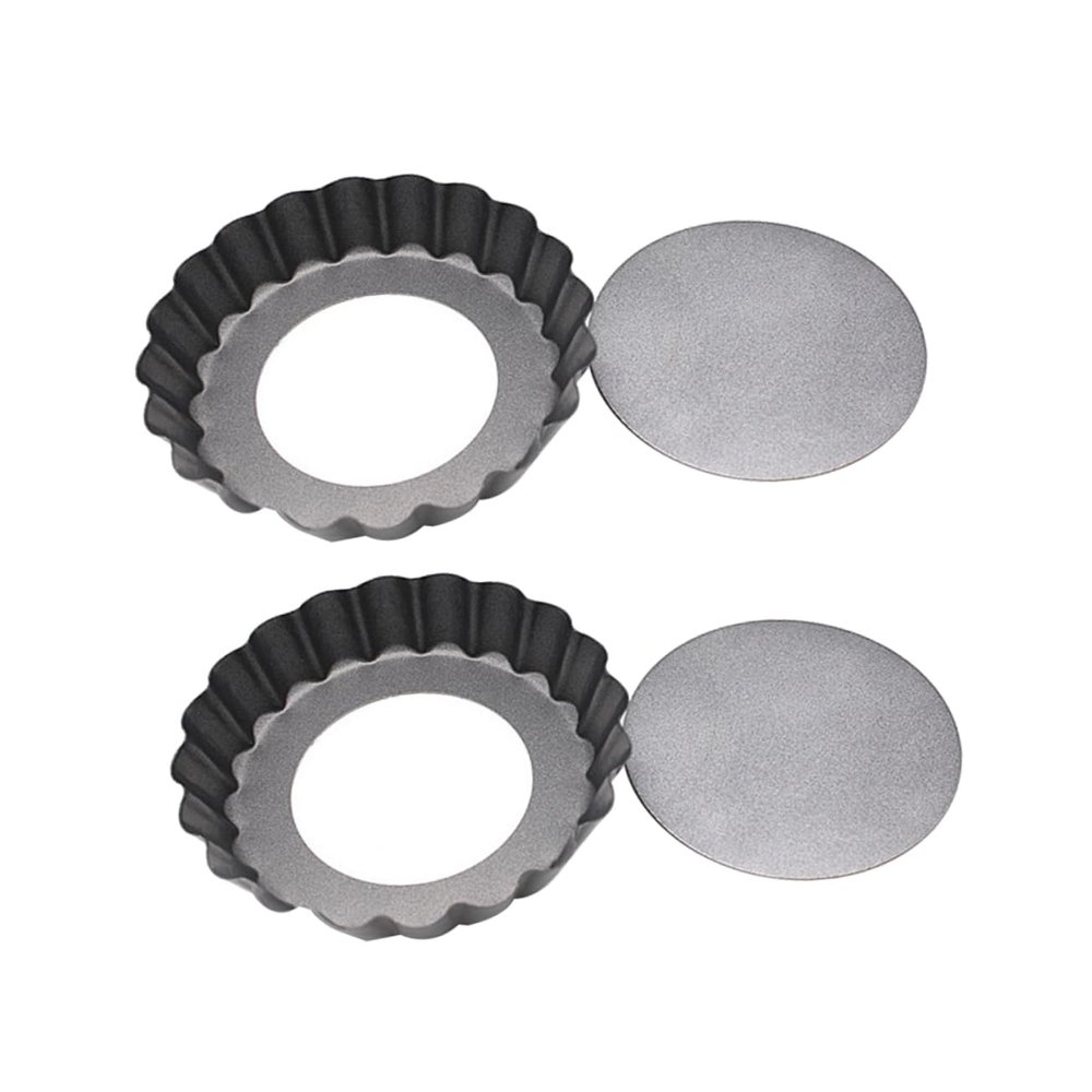 ABOOFAN Holiday Baking Essential: 2 Pack of Round Baking Trays Mini Tart Pans Removable Bottoms for up