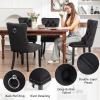 Eifizek Velvet Dining Chairs Set of 4, Upholstered Dining Room Chairs with Nailhead Ring Pull Trim, Button Tufted Wing Back Chairs for Dining with Solid Wood Legs for Kitchen Dining Room(Black) view 4