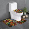 Magical Pattern Bathroom Carpet Set-Elegant Bathroom Mat,U-Shaped Area Rug, Toilet Lid Cover Decor view 1