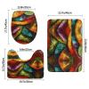 Magical Pattern Bathroom Carpet Set-Elegant Bathroom Mat,U-Shaped Area Rug, Toilet Lid Cover Decor view 2
