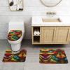Magical Pattern Bathroom Carpet Set-Elegant Bathroom Mat,U-Shaped Area Rug, Toilet Lid Cover Decor view 3