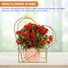 LIOOBO Heart Shaped Metal Basket - Valentine's Day Decor Iron Flower Pot for Romantic Wedding, Floral Arrangement Planter, Anniversary Basket & Home Wall Decor, Golden view 3