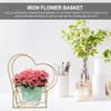 LIOOBO Heart Shaped Metal Basket - Valentine's Day Decor Iron Flower Pot for Romantic Wedding, Floral Arrangement Planter, Anniversary Basket & Home Wall Decor, Golden view 4