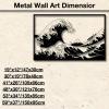 The Great Wave off Kanagawa Metal Wall Decor,Metal Wave Wall Art,Japandi Wall Art,Japanese Wall Decor,Big Metal Wall Art,Nautical Wall Decor,Housewarming Gift,Wall Art Decor for Living Room Bedroom,Bathroom (19"x12"/47x30cm) view 4