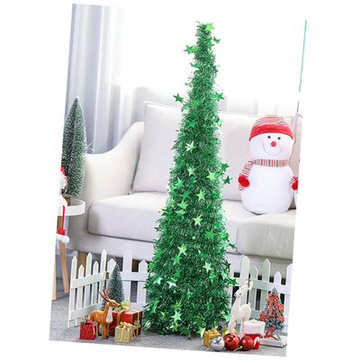 Cabilock DIY Christmas Ornament Pet Plastic 120cm Foldable Telescopic Tree for Home Decor
