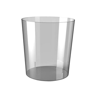 IEUDNS Dustbin Wastebasket Transparent Round Modern Garbage Container Trash Can for Bedroom Kitchen Office Bathroom Home, Gray S