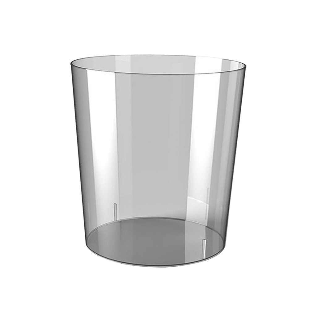 IEUDNS Dustbin Wastebasket Transparent Round Modern Garbage Container Trash Can for Bedroom Kitchen Office Bathroom Home, Gray S