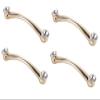 Drawer Handles and knobs, 4 Pack Gold Diamond Handle Cabinet Door Crystal Handle Cabinet Wardrobe Door Crystal Handle, Four Sides Diamond Knob (Color : C 192mm) view 1