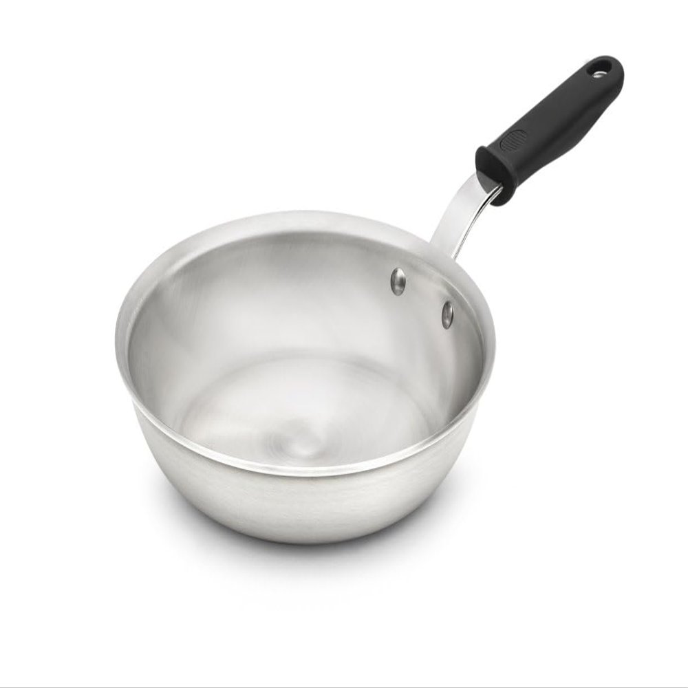8-inch Wear-Ever aluminum fry pan with natural finish and silicone handle