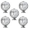 CETEOR Drawer Handles and knobs, 5pcs 30mm Round Diamond Crystal Cabinet Knobs Drawer Pull Handle Kitchen Door Wardrobe Hardware Used for Cabinet, Drawer,Dresser, Cupboard (Color : 5 Pcs), Silver view 1
