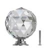 CETEOR Drawer Handles and knobs, 5pcs 30mm Round Diamond Crystal Cabinet Knobs Drawer Pull Handle Kitchen Door Wardrobe Hardware Used for Cabinet, Drawer,Dresser, Cupboard (Color : 5 Pcs), Silver view 3