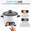 Courant Rice Cooker 8-Cup (Cooked), Removable Non-Stick Bowl, One Touch Rice Cooker, White view 2