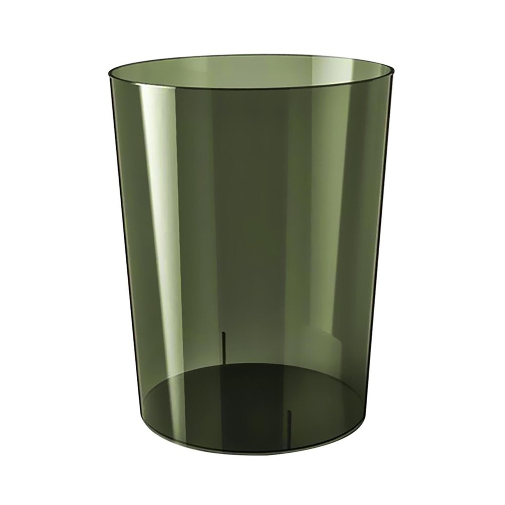 Bothyi Trash Can Garbage Container Transparent Minimalist Round Wastebasket Dustbin for Office Dressing Table Kids Room Kitchen, Green M