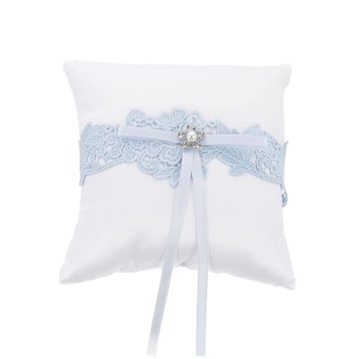 Alipis 1 Pc Blue Lace Ring Pillow Wedding Ring Pillow for Ceremony Graceful Engagement Accessory