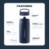 LifeStraw Go Series Insulated Steel Water Filter Bottle, 18 oz, Kyoto Orange view 3