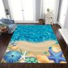 ZLXMN Blue Ocean Starfish Area Rug 4x6ft,Tropical Ocean Beach and Sea Print Non-Slip Carpet, Seaside Sea View Modern Coastal Rug for Living Room Hallway Bedroom Washable Floor Mat view 4