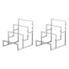 uxcell Clutch Purse Display Stand 3 Layer Wallet Display Rack Metal Clutch Holder Riser for Home Retail Store Supplies - Silver, 2Pcs view 1