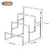 uxcell Clutch Purse Display Stand 3 Layer Wallet Display Rack Metal Clutch Holder Riser for Home Retail Store Supplies - Silver, 2Pcs view 2