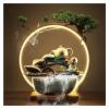Tabletop Fountain Ceramic Tabletop Water Fountain Decor Zen Indoor Table-Top Water Fountain with Light LED - for Table Desk Office Home Bedroom Tabletop Water Fountain view 1