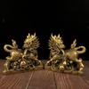 MEIXiHH Bronze Qilin Pair of Statues, Home Crafts Collection, Feng Shui Fortune,, 24*12*24cm4.5kg view 2