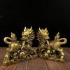 MEIXiHH Bronze Qilin Pair of Statues, Home Crafts Collection, Feng Shui Fortune,, 24*12*24cm4.5kg view 3